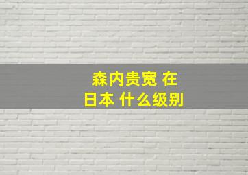 森内贵宽 在日本 什么级别